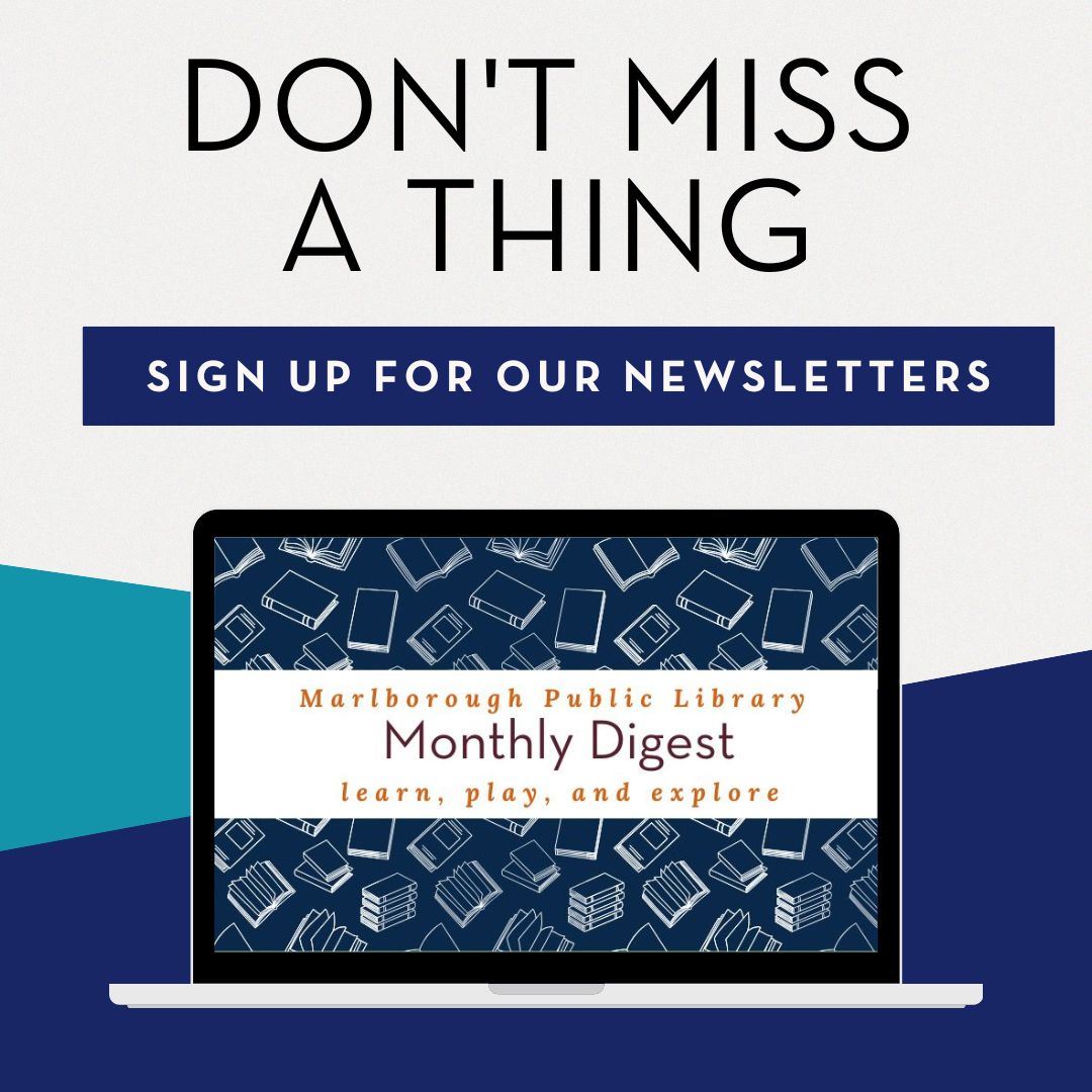 computer with library digest on screen